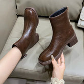 Retro Chunky Heel Ankle Boots Newgew